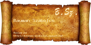 Bauman Szabolcs névjegykártya