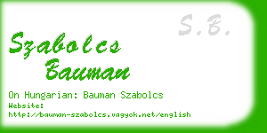 szabolcs bauman business card